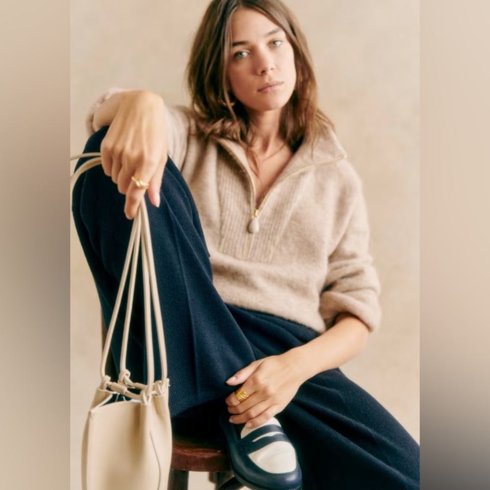 Sezane Tobias mottled beige XS jumper
